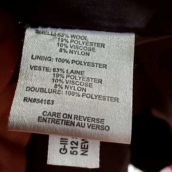 Calvin Klein Double Breasted Wool Blend Black Pea Coat Size L - Picture 7 of 8